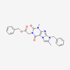 benzyl 2-(8-benzyl-1,7-dimethyl-2,4-dioxo-1H-imidazo[2,1-f]purin-3(2H,4H,8H)-yl)acetate