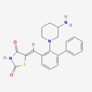 molecular formula C21H21N3O2S B14118074 (5Z)-5-[[2-(3-aminopiperidin-1-yl)-3-phenylphenyl]methylidene]-1,3-thiazolidine-2,4-dione 