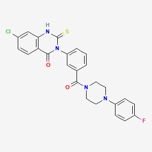 molecular formula C25H20ClFN4O2S B14118146 7-chloro-3-[3-[4-(4-fluorophenyl)piperazine-1-carbonyl]phenyl]-2-sulfanylidene-1H-quinazolin-4-one 