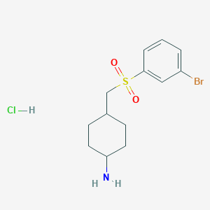 molecular formula C13H19BrClNO2S B1411862 4-(3-Bromobenzenesulfonylmethyl)-cyclohexylamine hydrochloride CAS No. 2202948-83-0