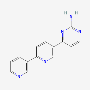 molecular formula C14H11N5 B1411864 4-[2,3']联吡啶-5-基嘧啶-2-胺 CAS No. 1048004-09-6