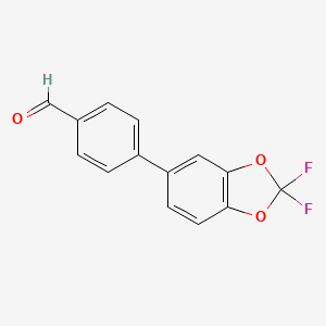 molecular formula C14H8F2O3 B1411870 4-(2,2-二氟苯并[1,3]二氧杂环-5-基)-苯甲醛 CAS No. 1645948-40-8