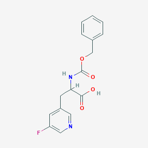 molecular formula C16H15FN2O4 B1411880 2-{[(Benzyloxy)carbonyl]amino}-3-(5-fluoropyridin-3-yl)propanoic acid CAS No. 1697047-18-9
