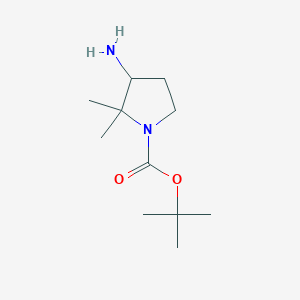 molecular formula C11H22N2O2 B1411883 Tert-butyl 3-amino-2,2-dimethylpyrrolidine-1-carboxylate CAS No. 1492530-75-2