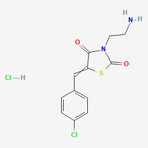 molecular formula C12H12Cl2N2O2S B14118880 (E)-3-(2-aminoethyl)-5-(4-chlorobenzylidene)thiazolidine-2,4-dione hydrochloride 