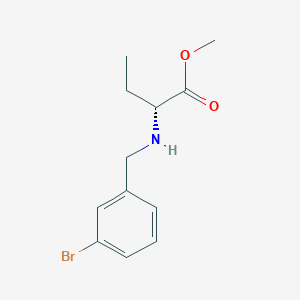 molecular formula C12H16BrNO2 B14118980 (R)-Methyl 2-((3-bromobenzyl)amino)butanoate 