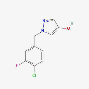molecular formula C10H8ClFN2O B1411902 1-(4-Chloro-3-fluorobenzyl)-1H-pyrazol-4-ol CAS No. 1696437-91-8