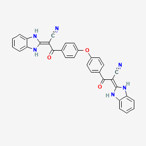 molecular formula C32H20N6O3 B14119026 3,3'-(oxybis(4,1-phenylene))bis(2-(1H-benzo[d]imidazol-2(3H)-ylidene)-3-oxopropanenitrile) 