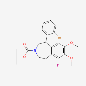 molecular formula C23H27BrFNO4 B14119059 Tert-butyl 1-(2-bromophenyl)-6-fluoro-1,2,4,5-tetrahydro-7,8-dimethoxybenzo[d]azepine-3-carboxylate 