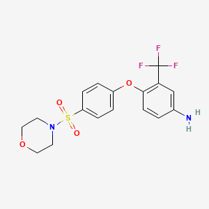 molecular formula C17H17F3N2O4S B1411906 4-[4-(Morpholin-4-ylsulfonyl)phenoxy]-3-(trifluoromethyl)aniline CAS No. 1858251-05-4