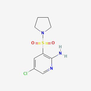 molecular formula C9H12ClN3O2S B1411913 5-Chloro-3-(pyrrolidin-1-ylsulfonyl)pyridin-2-amine CAS No. 1857922-27-0