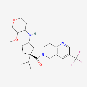 molecular formula C24H34F3N3O3 B14119155 [(1S)-3-[(3-methoxyoxan-4-yl)amino]-1-propan-2-ylcyclopentyl]-[3-(trifluoromethyl)-7,8-dihydro-5H-1,6-naphthyridin-6-yl]methanone 