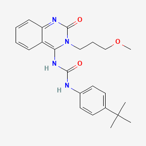 molecular formula C23H28N4O3 B14119159 (E)-1-(4-(tert-butyl)phenyl)-3-(3-(3-methoxypropyl)-2-oxo-2,3-dihydroquinazolin-4(1H)-ylidene)urea 