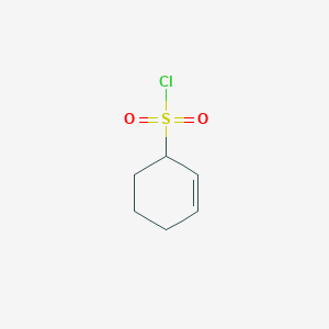 molecular formula C6H9ClO2S B1411918 Cyclohex-2-ene-1-sulfonyl chloride CAS No. 1599627-89-0