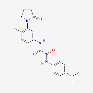 molecular formula C22H25N3O3 B14119202 N1-(4-isopropylphenyl)-N2-(4-methyl-3-(2-oxopyrrolidin-1-yl)phenyl)oxalamide CAS No. 1329643-43-7