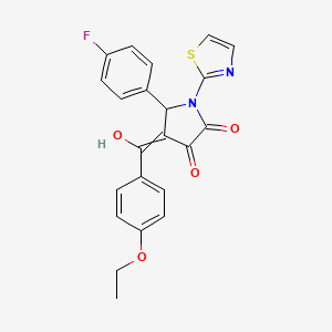 4-[(4-Ethoxyphenyl)-hydroxymethylidene]-5-(4-fluorophenyl)-1-(1,3-thiazol-2-yl)pyrrolidine-2,3-dione