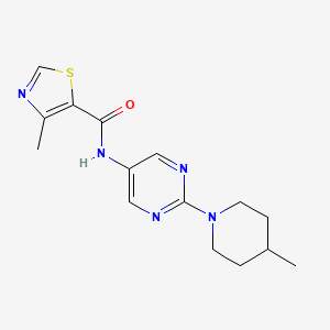 4-methyl-N-(2-(4-methylpiperidin-1-yl)pyrimidin-5-yl)thiazole-5-carboxamide