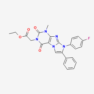 molecular formula C24H20FN5O4 B14119259 Ethyl 2-[6-(4-fluorophenyl)-4-methyl-1,3-dioxo-7-phenylpurino[7,8-a]imidazol-2-yl]acetate 