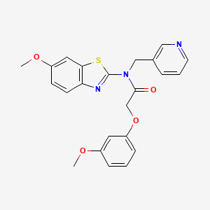 molecular formula C23H21N3O4S B14119267 N-(6-methoxybenzo[d]thiazol-2-yl)-2-(3-methoxyphenoxy)-N-(pyridin-3-ylmethyl)acetamide CAS No. 1171161-08-2