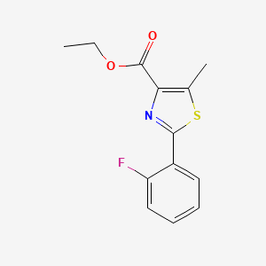 molecular formula C13H12FNO2S B1411928 2-(2-Fluorophenyl)-5-methylthiazole-4-carboxylic acid ethyl ester CAS No. 1715248-06-8