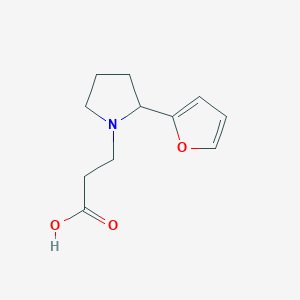 molecular formula C11H15NO3 B14119327 3-[2-(Furan-2-yl)pyrrolidin-1-yl]propanoic acid CAS No. 933687-25-3