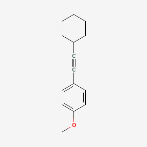 molecular formula C15H18O B14119337 1-(Cyclohexylethynyl)-4-methoxybenzene 