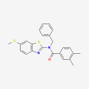 molecular formula C24H22N2OS2 B14119358 N-benzyl-3,4-dimethyl-N-(6-(methylthio)benzo[d]thiazol-2-yl)benzamide CAS No. 1170043-94-3