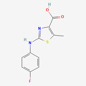 molecular formula C11H9FN2O2S B1411936 2-(4-Fluorophenylamino)-5-methylthiazole-4-carboxylic acid CAS No. 1546197-92-5