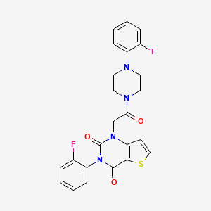 molecular formula C24H20F2N4O3S B14119364 3-(2-fluorophenyl)-1-(2-(4-(2-fluorophenyl)piperazin-1-yl)-2-oxoethyl)thieno[3,2-d]pyrimidine-2,4(1H,3H)-dione 