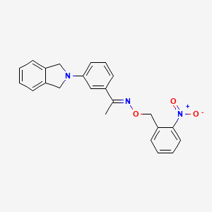 molecular formula C23H21N3O3 B14119399 (E)-1-[3-(1,3-dihydroisoindol-2-yl)phenyl]-N-[(2-nitrophenyl)methoxy]ethanimine 