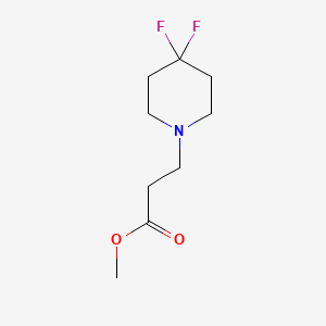 molecular formula C9H15F2NO2 B1411940 3-(4,4-Difluoropiperidin-1-yl)-propionic acid methyl ester CAS No. 1892376-26-9