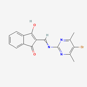 molecular formula C16H12BrN3O2 B14119417 2-[(5-Bromo-4,6-dimethylpyrimidin-2-yl)iminomethyl]-3-hydroxyinden-1-one 