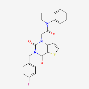 molecular formula C23H20FN3O3S B14119423 N-ethyl-2-[3-[(4-fluorophenyl)methyl]-2,4-dioxothieno[3,2-d]pyrimidin-1-yl]-N-phenylacetamide 