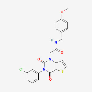 molecular formula C22H18ClN3O4S B14119437 2-(3-(3-chlorophenyl)-2,4-dioxo-3,4-dihydrothieno[3,2-d]pyrimidin-1(2H)-yl)-N-(4-methoxybenzyl)acetamide 