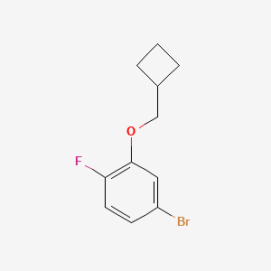 molecular formula C11H12BrFO B1411944 4-Bromo-2-(cyclobutylmethoxy)-1-fluorobenzene CAS No. 1598148-91-4