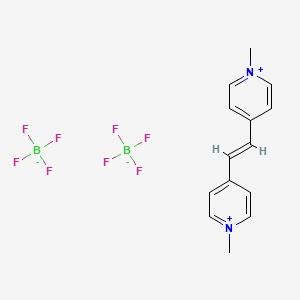 molecular formula C14H16B2F8N2 B14119487 4,4'-(Ethene-1,2-diyl)bis(1-methylpyridin-1-ium) tetrafluoroborate CAS No. 21279-07-2