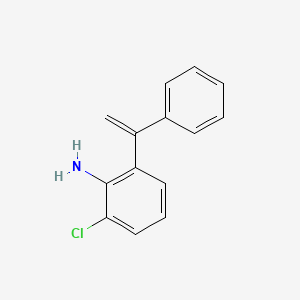 molecular formula C14H12ClN B14119510 2-Chloro-6-(1-phenylethenyl)aniline 