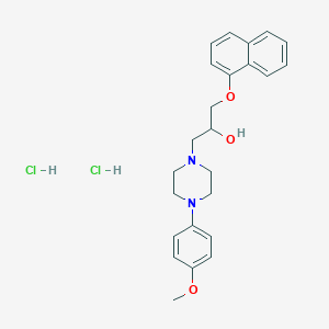 molecular formula C24H30Cl2N2O3 B14119522 1-(4-(4-Methoxyphenyl)piperazin-1-yl)-3-(naphthalen-1-yloxy)propan-2-ol dihydrochloride 