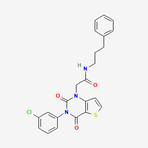 2-(3-(3-chlorophenyl)-2,4-dioxo-3,4-dihydrothieno[3,2-d]pyrimidin-1(2H)-yl)-N-(3-phenylpropyl)acetamide