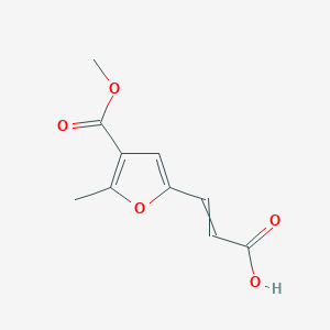 molecular formula C10H10O5 B14119552 3-[4-(Methoxycarbonyl)-5-methylfur-2-yl]acrylic acid 