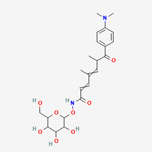 7-[4-(dimethylamino)phenyl]-4,6-dimethyl-7-oxo-N-[3,4,5-trihydroxy-6-(hydroxymethyl)oxan-2-yl]oxyhepta-2,4-dienamide