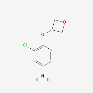 molecular formula C9H10ClNO2 B1411960 3-Chloro-4-(oxetan-3-yloxy)aniline CAS No. 1603352-74-4