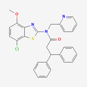 N-(7-chloro-4-methoxybenzo[d]thiazol-2-yl)-3,3-diphenyl-N-(pyridin-2-ylmethyl)propanamide