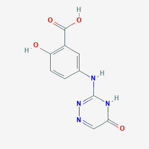 molecular formula C10H8N4O4 B14119615 2-Hydroxy-5-[(5-oxo-4,5-dihydro-1,2,4-triazin-3-yl)amino]benzoicacid 