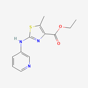 molecular formula C12H13N3O2S B1411963 5-Methyl-2-(pyridin-3-ylamino)-thiazole-4-carboxylic acid ethyl ester CAS No. 1715248-10-4