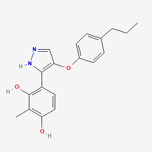 2-methyl-4-(4-(4-propylphenoxy)-1H-pyrazol-3-yl)benzene-1,3-diol