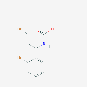 molecular formula C14H19Br2NO2 B14119643 Tert-butyl 3-bromo-1-(2-bromophenyl)propylcarbamate CAS No. 924817-80-1