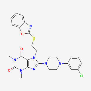 7-[2-(1,3-Benzoxazol-2-ylsulfanyl)ethyl]-8-[4-(3-chlorophenyl)piperazin-1-yl]-1,3-dimethylpurine-2,6-dione