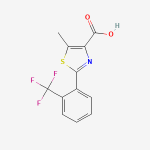 molecular formula C12H8F3NO2S B1411966 5-Methyl-2-(2-trifluoromethylphenyl)-thiazole-4-carboxylic acid CAS No. 1549437-07-1