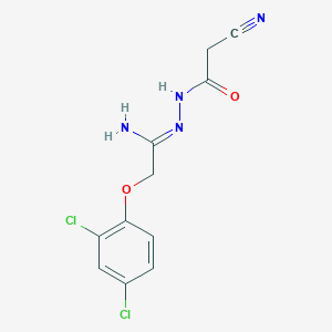 molecular formula C11H10Cl2N4O2 B14119665 N-[(Z)-[1-amino-2-(2,4-dichlorophenoxy)ethylidene]amino]-2-cyanoacetamide 